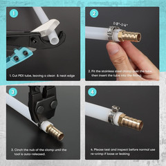 Pex Crimping Clamp Cinch Tool and Pipe Hose Cutter, Pipe Fitting Crimper Tool&hellip;