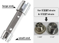 Heavy Duty Tub Drain Remover Wrench Dual Ended Drain Removal Tool for Bath