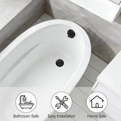 Matte Black Trip Lever Bathtub Drain Tub Trim Set with Trip Lever Overflow Fa&hellip;