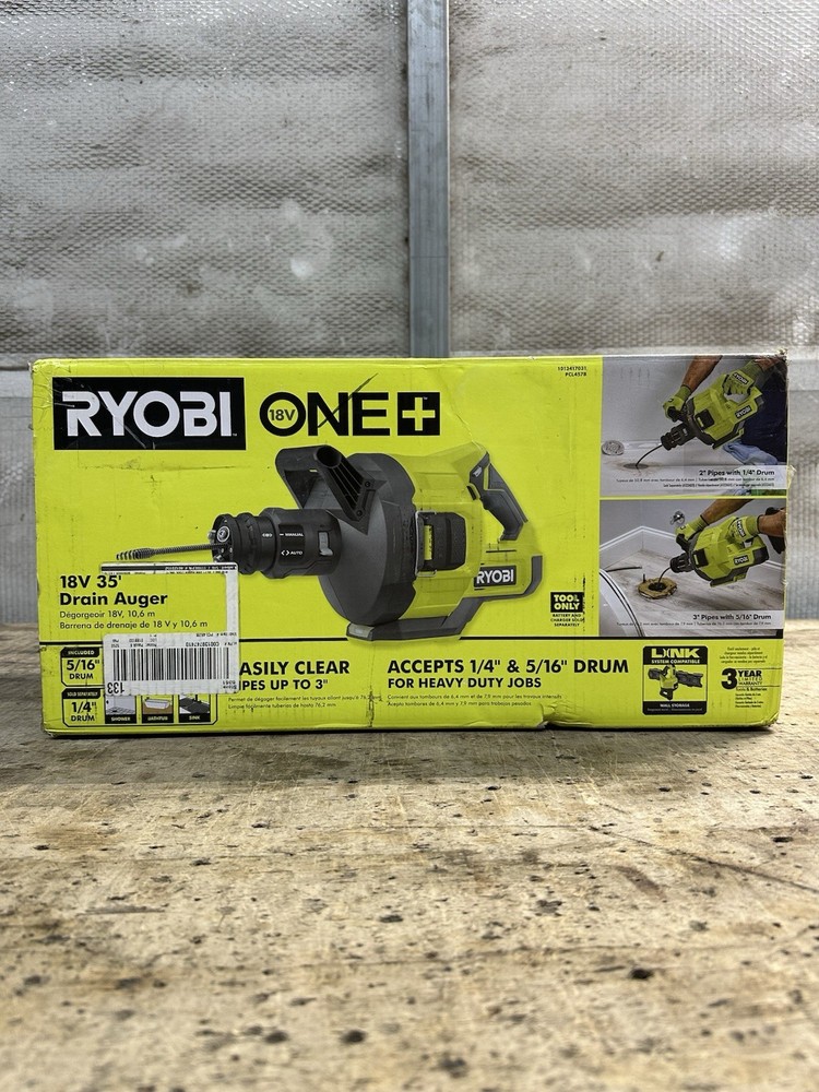 Ryobi ONE+18V 35&rsquo; Drain Auger Tool Only