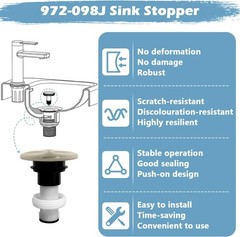 972-098J Plumbing-Equipment Brushed Nickel Drain Sink Stopper, Gold