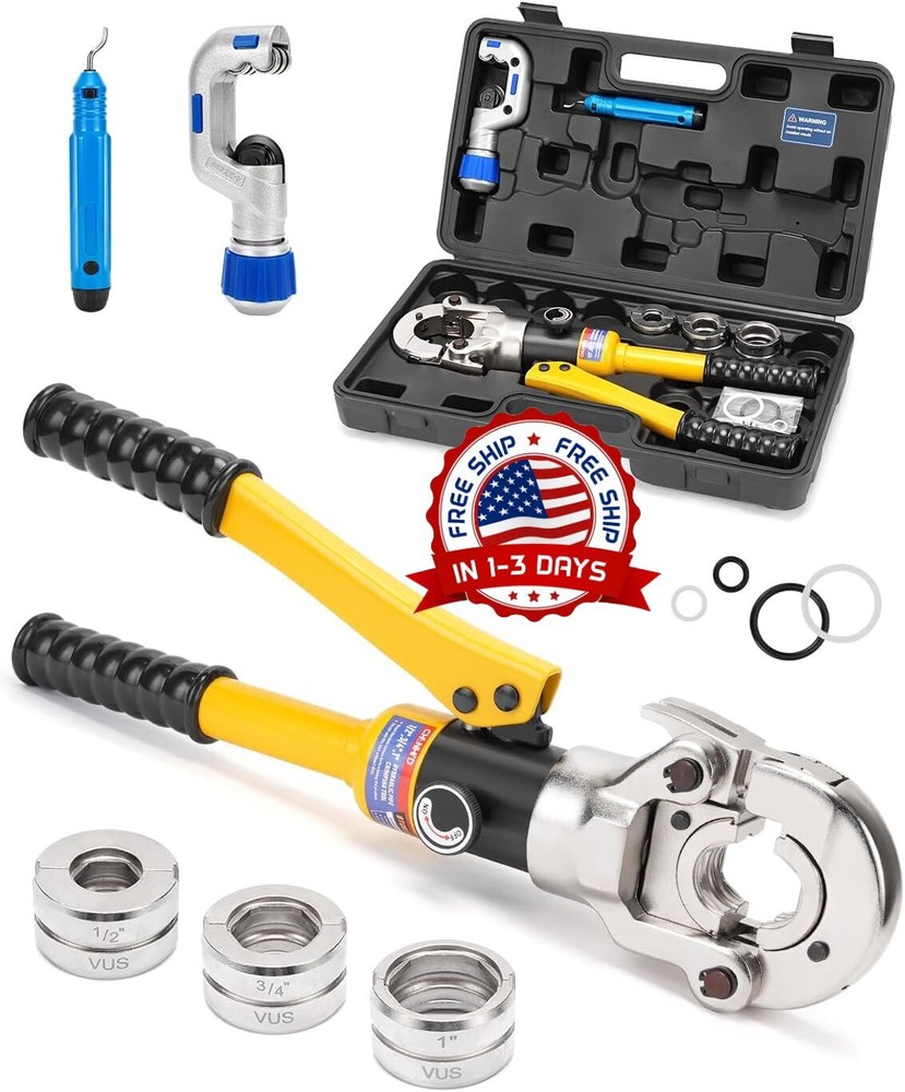 Hydraulic Pipe Crimping Tools Copper Tube Fittings With Dies Jaw 1/2&Prime; 3/4&Prime; 1&Prime;