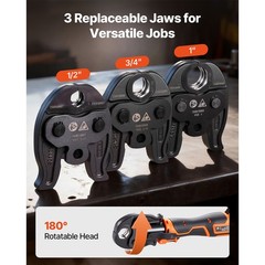 Uimoso 18V Electric Crimping Tool Kit for Copper Pipes &ndash; 1/2&Prime;, 3/4&Prime;, 1&Prime;