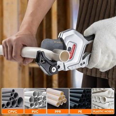PVC Pipe Cutter 3-Gear Adjustable Cut up to 2-1/2&rdquo; Ratchet Pipe Cutter