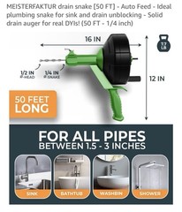 50&rsquo; 1/4&rdquo; Plumbing Snake