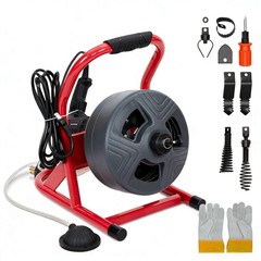50Ft x Inch Drain Cleaner Machine, Electric Drain Auger Cleaner Sewer Snake 5/16