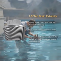 1.5&Prime; Tub Drain Extractor Bath Tub Drain Removal Tool with 1inch Socket Remove&hellip;