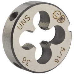 5/1636 UNS HSS Tap Die Set 5/16&times;36 Machine Thread Round Right Hand