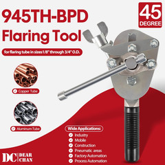 45&deg; Manual Rotary Flaring Tool for Copper & Aluminum Tubing, 1/8&Prime;-3/4&Prime; O.D.