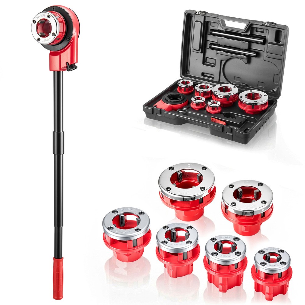 Uimoso Ratchet Pipe Threader Kit with 6 Dies, 1/2&Prime; NPT to 2&Prime; NPT