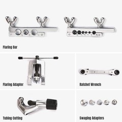 45 Degrees Single Flaring Tool & Swaging Tool Kit for HVAC Tubing