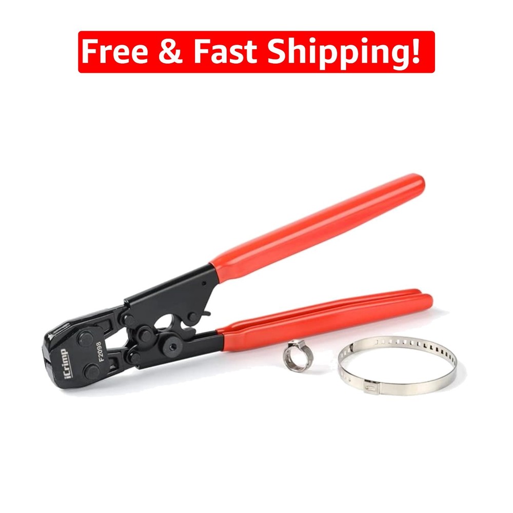 High-Performance PEX Ratcheting Clamp Tool with Calibration Gauge &ndash; 1 Inch Size