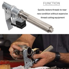 7402 Universal Outside Thread Chaser Repair Tool & 202817 Metric Die Set Black