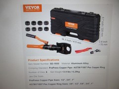 VEVOR Copper Pipe Crimping Tool, Hydraulic Driven Press Tool 1/2 in &ndash; 1 in Jaws
