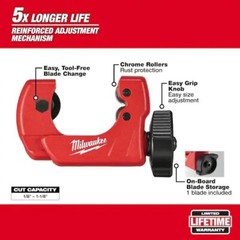Milwaukee Tool 48-22-4251 1&Prime; Mini Copper Tubing Cutter