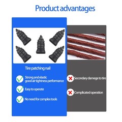Tire Repair Kit 40PCS with 20 Large 20 Small Nails for Car Motorcycle &ndash; Easy