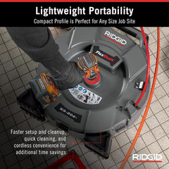 76198 Flexshaft K9-204+ Drain Cleaning Machine for 2&Prime; to 4&Prime; Pipe, Professional W