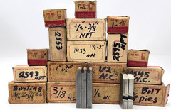 Lot of 18 Miscellaneous Collins Brand Pipe Beveling & Bolt Die Sets Vintage