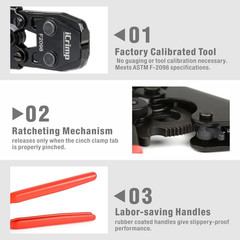 PEX Cinch Clamp Crimping Tool for Stainless Steel Clamps from 3/8-Inch to 1-Inch