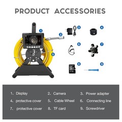 100ft Sewer Camera with 4.3&rdquo; Monitor & 1000TVL for Clear Pipe Inspections