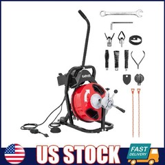 75FT x 1/2 Inch Drain Cleaner Machine Portable Auto Feed Drain Auger Sewer Snake