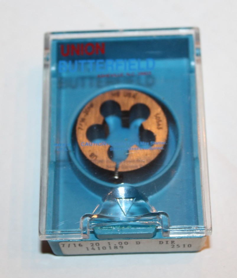 Union Butterfield 1410189 2510 SPLIT ROUND HSS THREAD DIE 7/16-20 &ndash; 1.00D &ndash; NEW