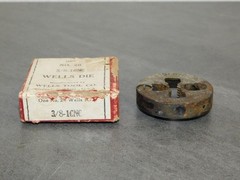 Lot of Vintage Wells Tool Co, Pipe Threading Dies 3/8-16NC