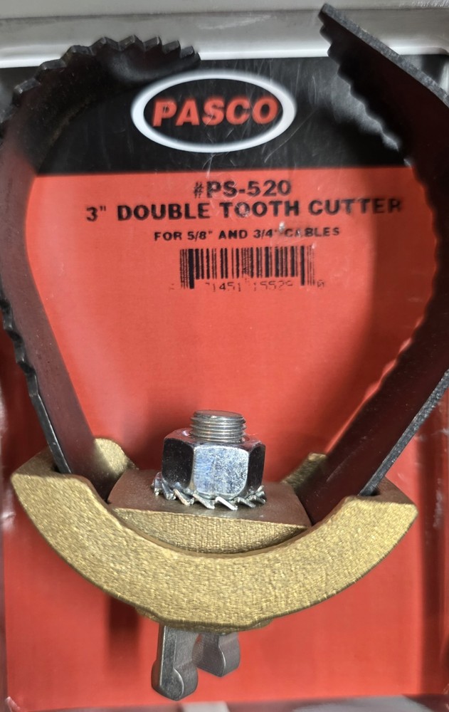 Pasco PS-520 3&Prime; Pipe Double Tooth Cutter For 5/8&Prime; and 3/4&Prime; Cable Drain Snake