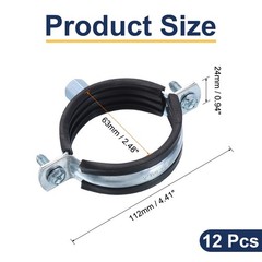 12 Pcs Split Ring Pipe Hanger, 63mm/2.5inch Adjustable Pipe Bracket Clamp