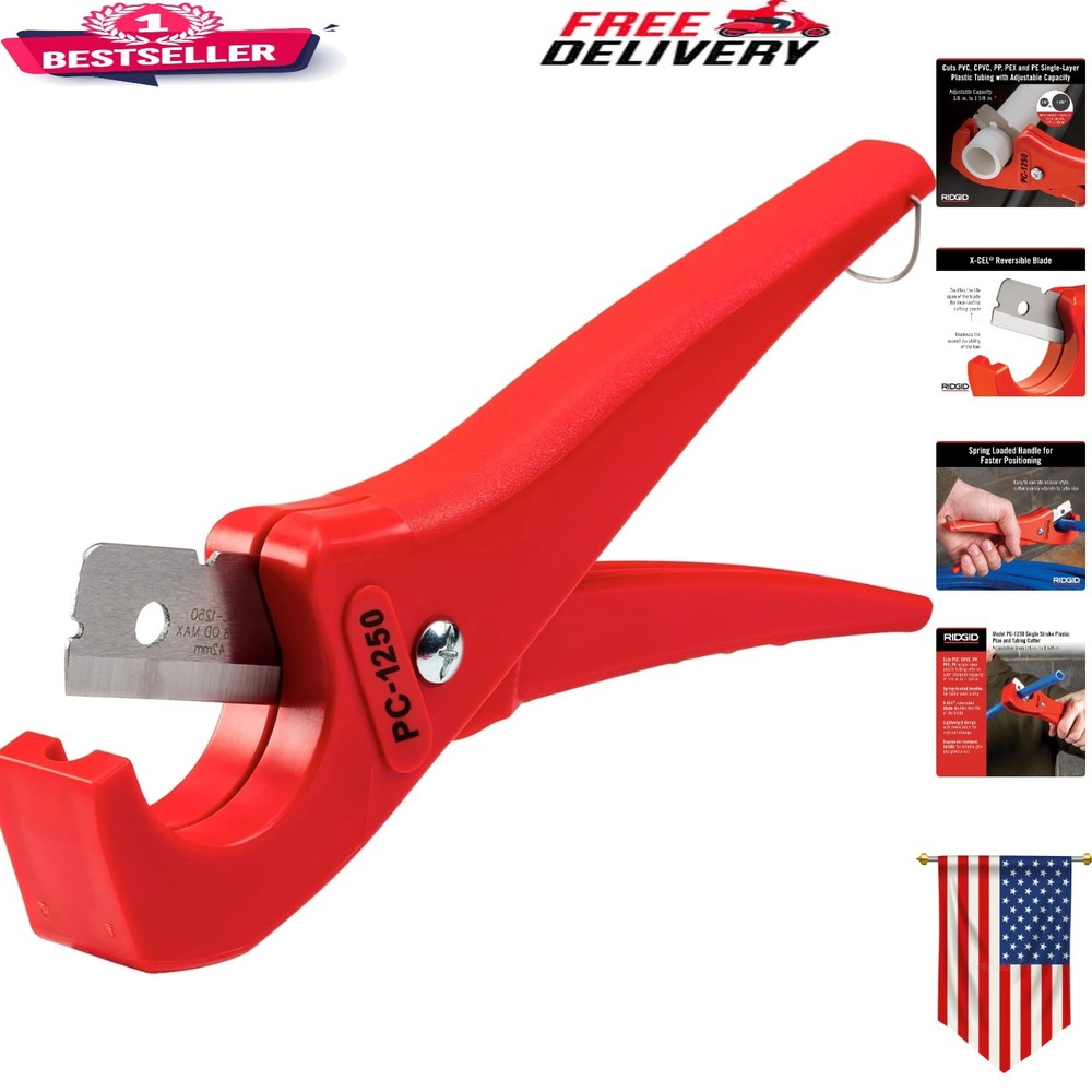 Durable Ridgid PC-1250 1/8 to 1-5/8 Inch Tubing Cutter with Lifetime