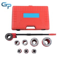 3/8&Prime; To 2&Prime; Dies Set 7 Size BSPT Pipe Threader W/ Handle Pipe Threader Threading