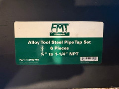 Set of (6) FMT Alloy Tool Steel Pipe size &ndash; 1/4&Prime; to 1-1/4&Prime; NPT