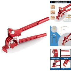 3 in 1 Tubing Bender 0-180&deg; Pipe Bender Tool for 1/4-3/8&Prime; Copper Aluminum Steel