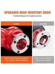 New Pro Manual Ratchet Pipe Threader Set Durable Portable 1/2 3/4 1 Inch NPT Die