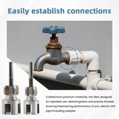 Integrated Internal & External Pipe Threading Tool with Screw Extractor & Sealan