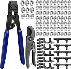 PEX Cinch Clamp Tool Kit, 3/8&Prime; to 1&Prime; PEX Pipe Clamp Cinch Tool Set | with 30 Pcs