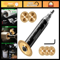 PVC Pipe Cutter Tool with 5 Diamond Grit Wheels, Hex Shank, Plumbing Set, Case