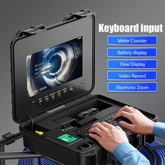 30m Pipe Inspection Camera Meter Counter Keyboard Sewer Camera Self Level 512hz