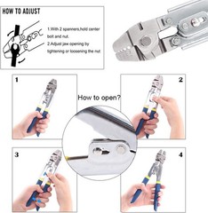 Up to 2.2mm Wire Rope Crimping Tool with 150Pcs 3 Size Aluminum Double Barrel Fe