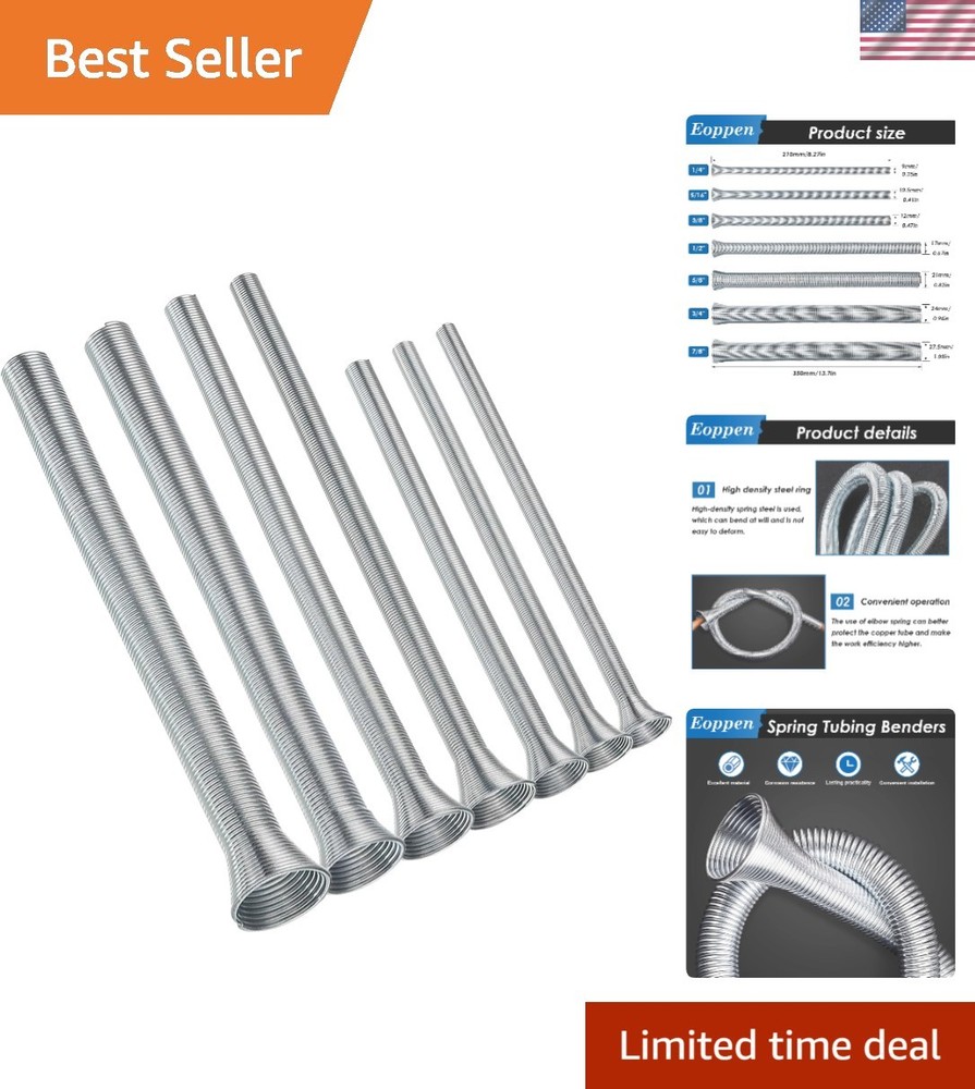 7-Piece Spring Steel Tubing Bender Kit: Precision Bending for Copper & Brass