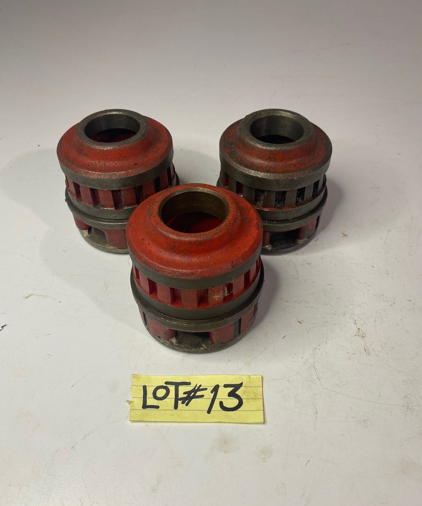 Lot of THREE (3) RIDGID 1-1/4&Prime; Die-Head Pipe Threaders (USED) 12R