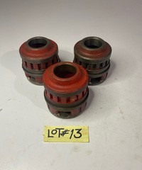 Lot of THREE (3) RIDGID 1-1/4&Prime; Die-Head Pipe Threaders (USED) 12R