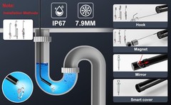 Pipe Inspection Camera Endoscope Video Sewer Drain Cleaner Waterproof Snake USB