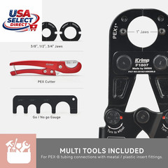 Icrimp PEX Pipe Crimping Tool Kit with Cutter & Gauge &ndash; Portable