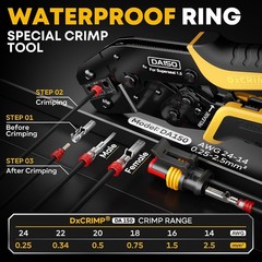 DXCRIMP Waterproof Electrical Connector Crimping Tool Kit for 1/2/3/4 Pin Wires