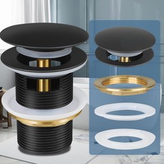 FERUERW Pop-up Drain Kit for Freestanding Bathtub Tub Matte Black