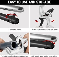 Ratchet PVC Pipe Cutter Heavy Duty,Cuts up to 3 Inches,PVC Cutter with One-Click