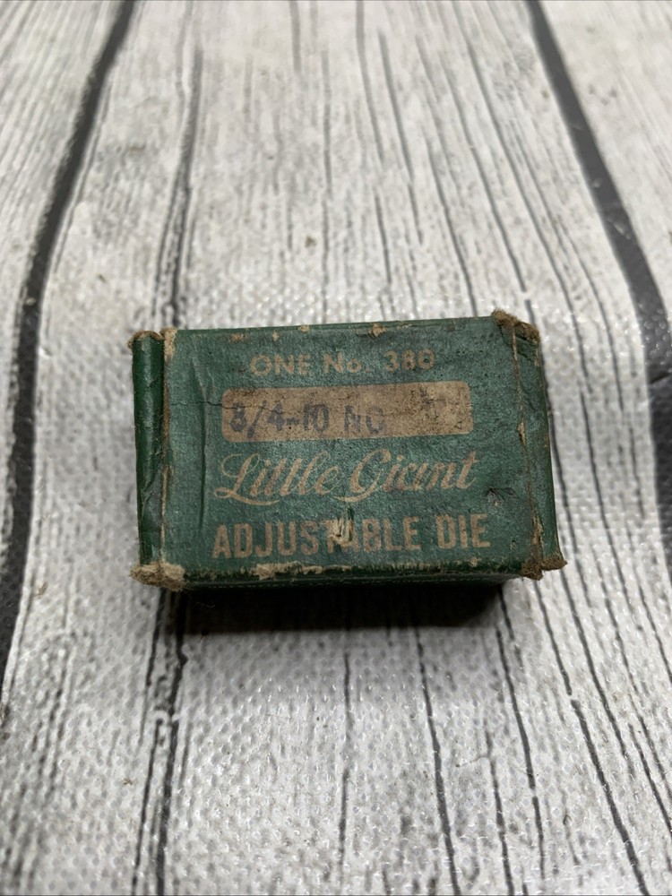 Vtg Greenfield Little Giant No. 380 Adjustable Die Set 8/4-10&rdquo;