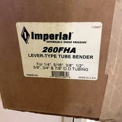 IMPERIAL 260FHA Wide Range Tube Bender Kit 1/4, 5/16, 1/2, 3/8, 5/8, 3/4,7/8