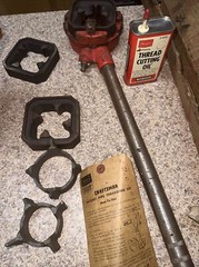Vtg Craftsman Sears Pipe Threading Set 3-die&guide Solid Ratchet 1.25,1.5,2 Inch